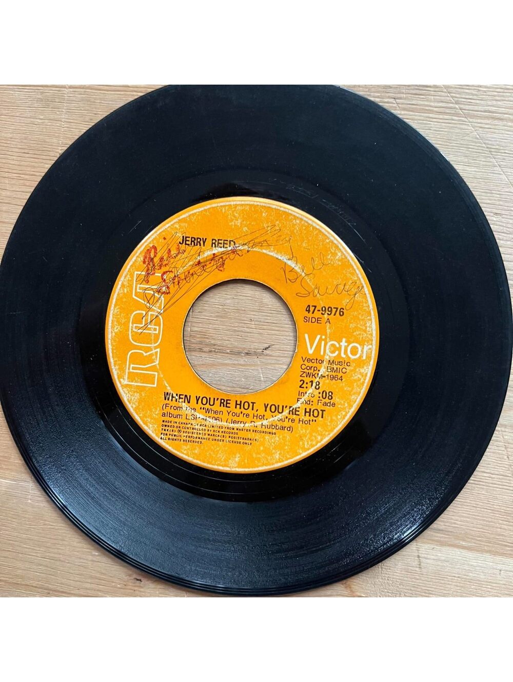 Jerry Reed - When you're Hot, you're Hot/You've been Crying Again 45rpm VG+ R13